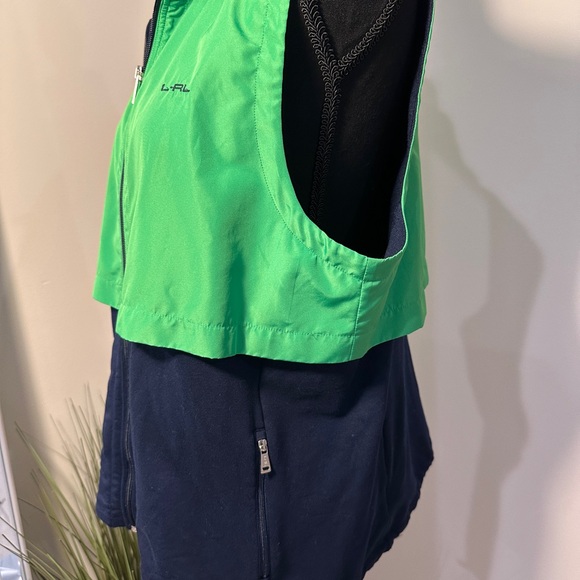 L-RL Ralph Lauren Active Green & Navy Blue Full Zip Vest Size XL - Picture 3 of 6
